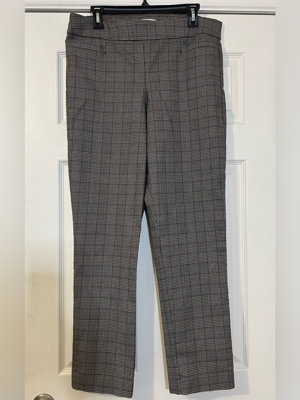 Croft & Barrow Women’s 14 Glen Plaid Pull On Straight Leg Dress Pants